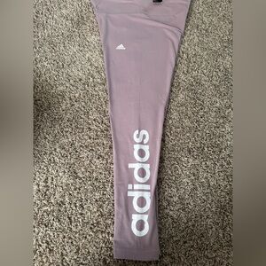 adidas Lavender Leggings with White Branding